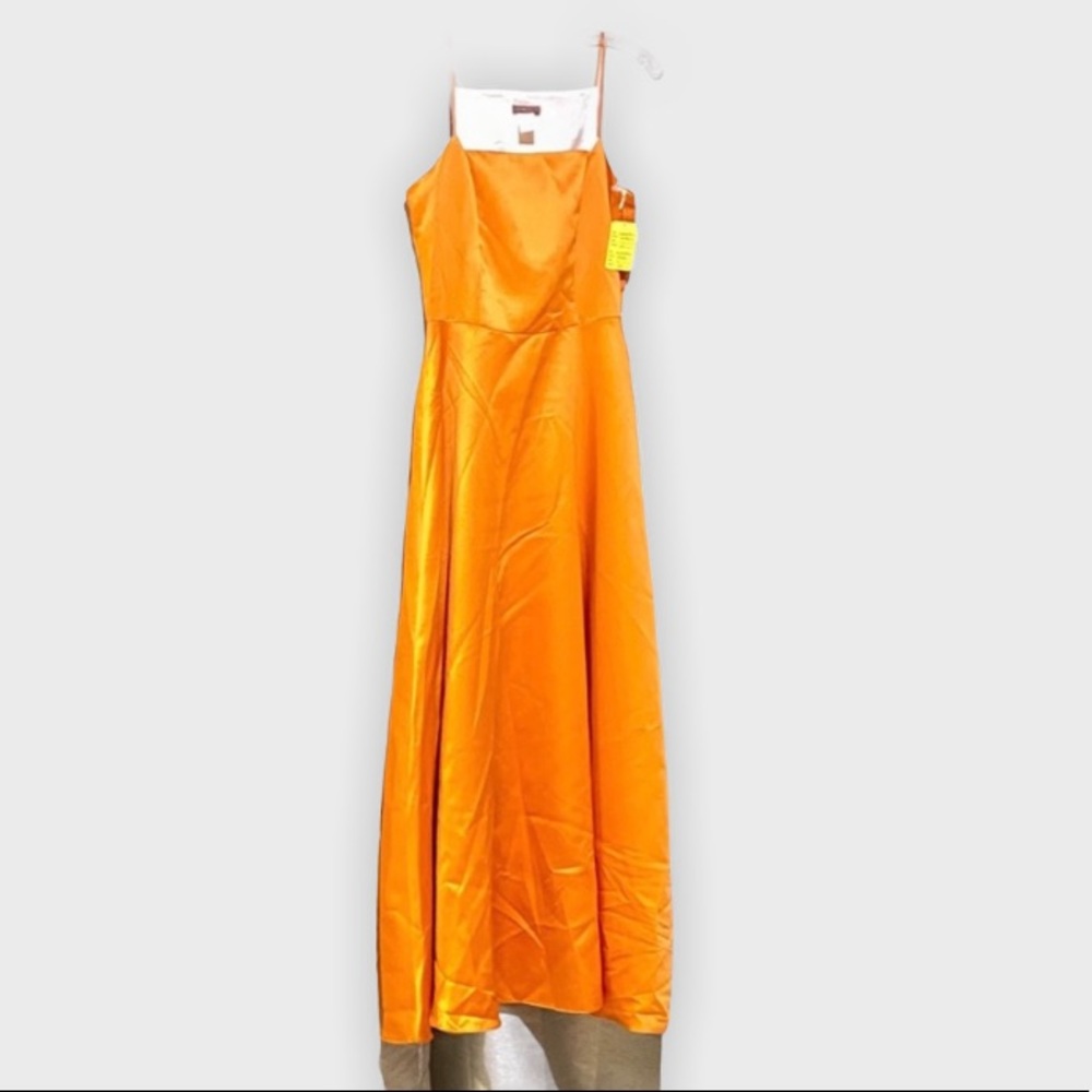 Georgette Formal Maxi Gown Prom Dress Orange